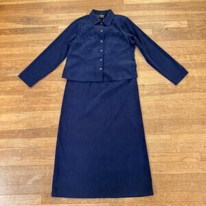 Erica two-piece navy blue maxi dress with jacket size medium M
 b16